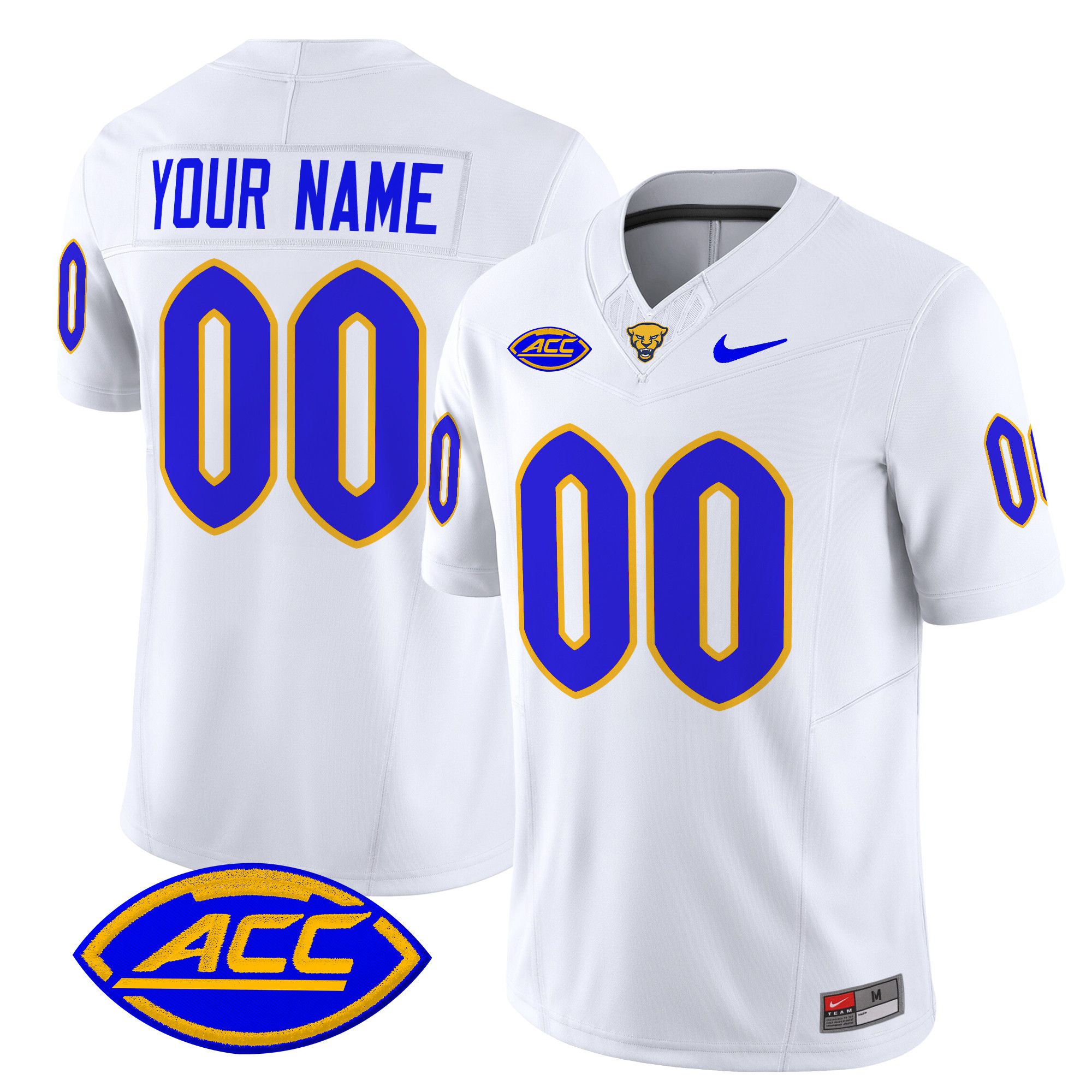 Men Pittsburgh Panthers White Nike 2024 Vapor Limited Custom NCAA Jersey->customized ncaa jersey->Custom Jersey